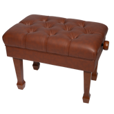Crown Deluxe Skirted & Tufted Hydraulic Height Adjustable Piano Bench (Walnut)